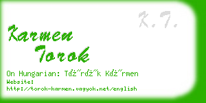 karmen torok business card